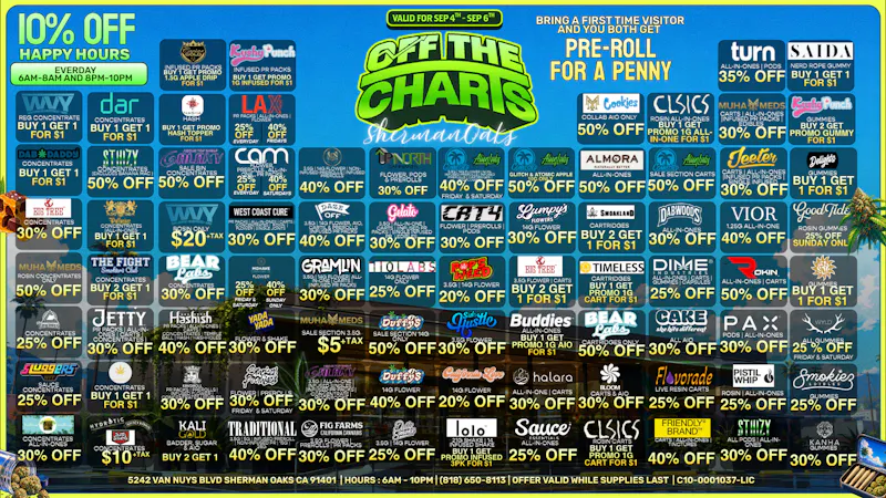 Off the Charts - Sherman Oaks WEEKEND DEALS ARE ON FIRE! 🔥🔥