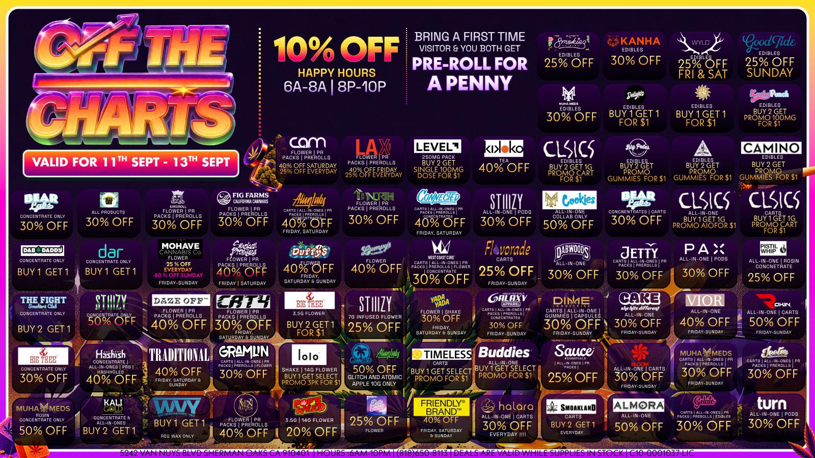 Off the Charts - Sherman Oaks 🔥 WEEKEND DEALS ARE HERE! 🔥