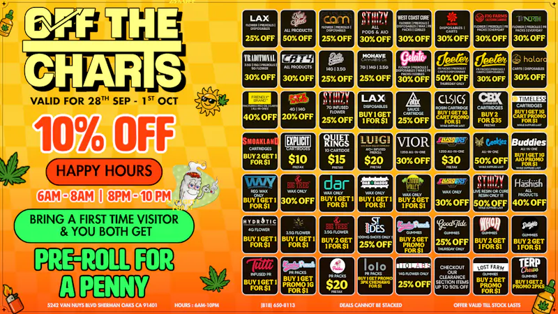 Off the Charts - Sherman Oaks Get HIGH on sales 🔥🔥🔥🤝 OTC SHERMAN OAKS