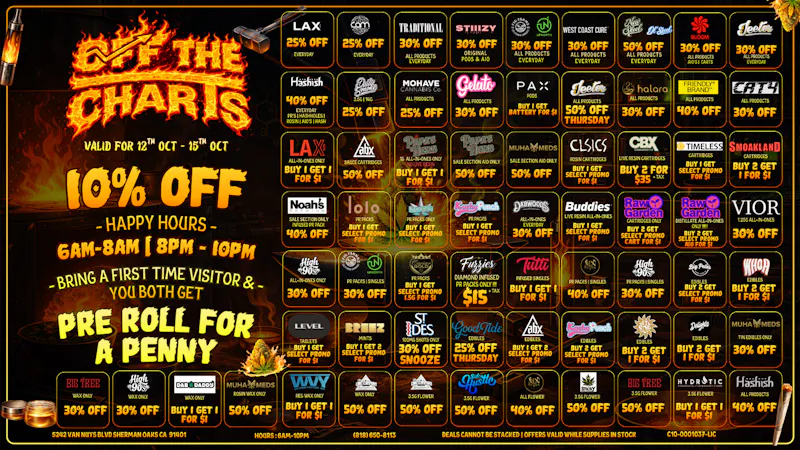 Off the Charts - Sherman Oaks FIRE DEALS | UP TO 50% OFF! (select items)🔥