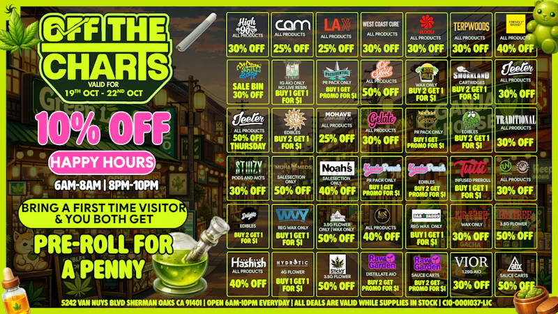 Off the Charts - Sherman Oaks 🔥 FIRE WEEKDAY DEALS ARE HERE AT OTC SHERMAN! 🔥