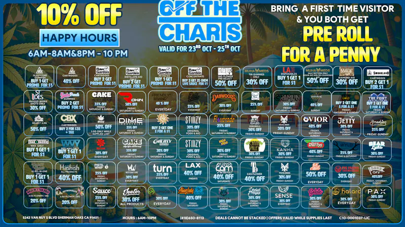 Off the Charts - Sherman Oaks 🎃🔥 HALLOWEEN IS ALMOST HERE! GET SPOOKY SAVINGS!
