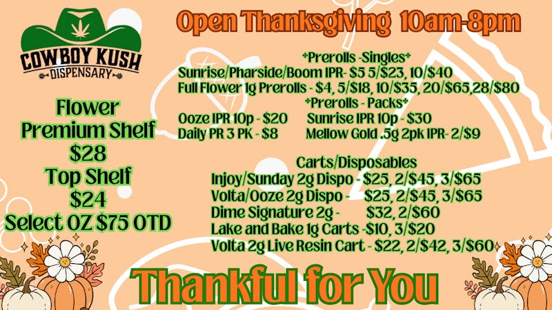 Cowboy Kush Dispensary - Drive Thru Thankful for YOU!