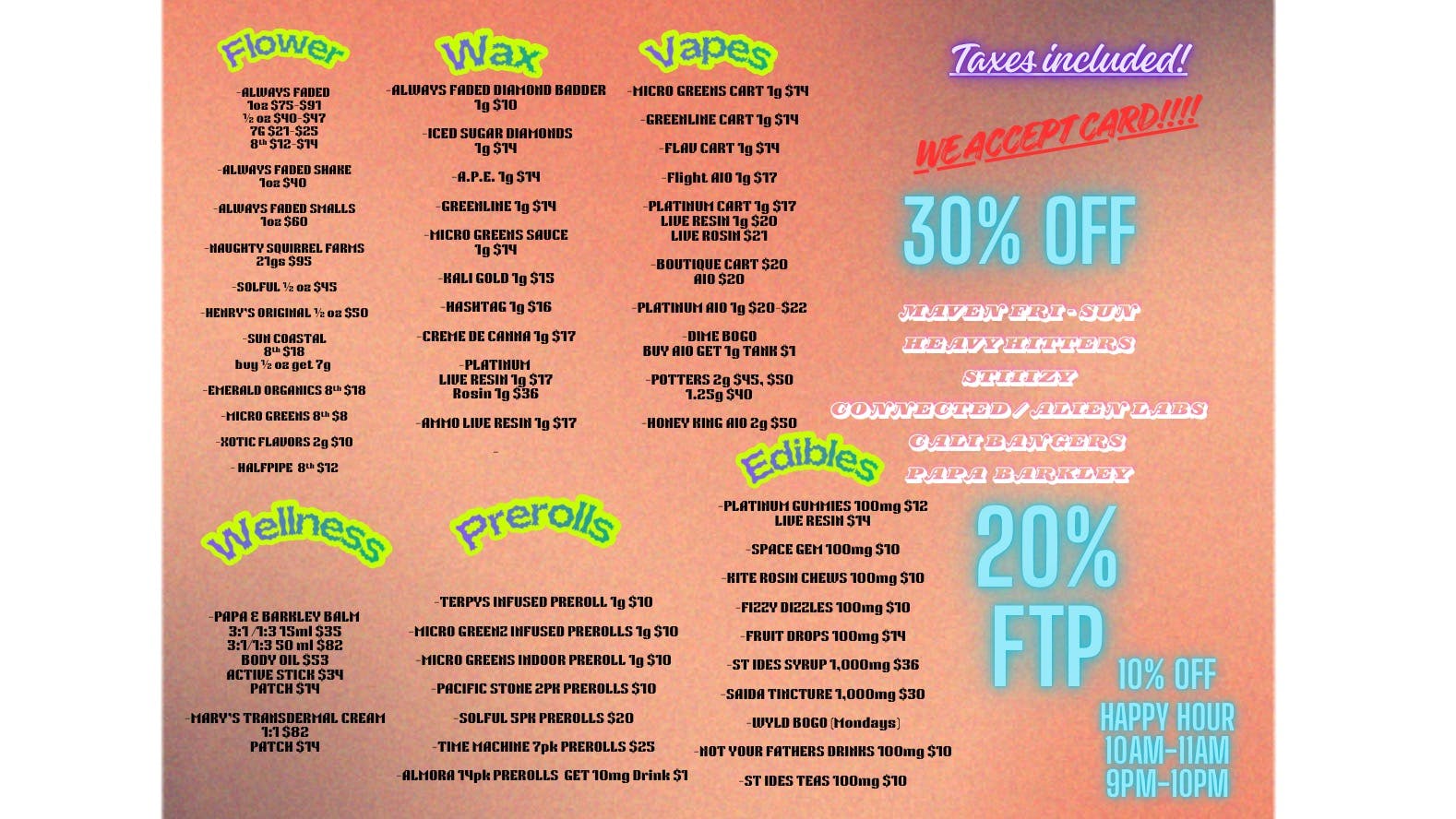 High Rollers 20%FTP 30% OFF SELECTED BRANDS 10% HAPPY HOUR