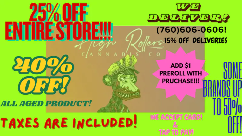 High Rollers 25% OFF ENTIRE STORE