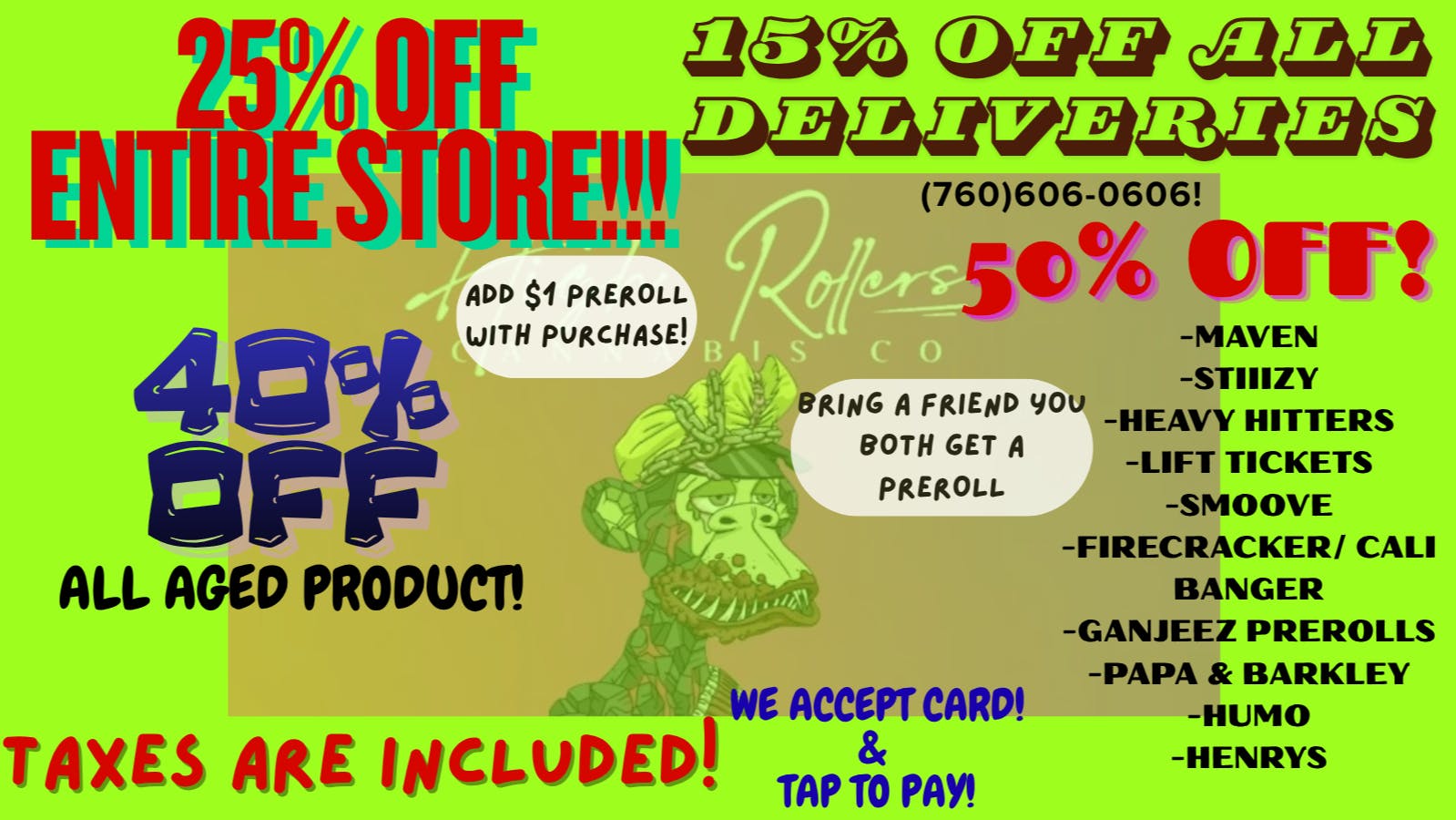 High Rollers 25% OFF ENTIRE STORE