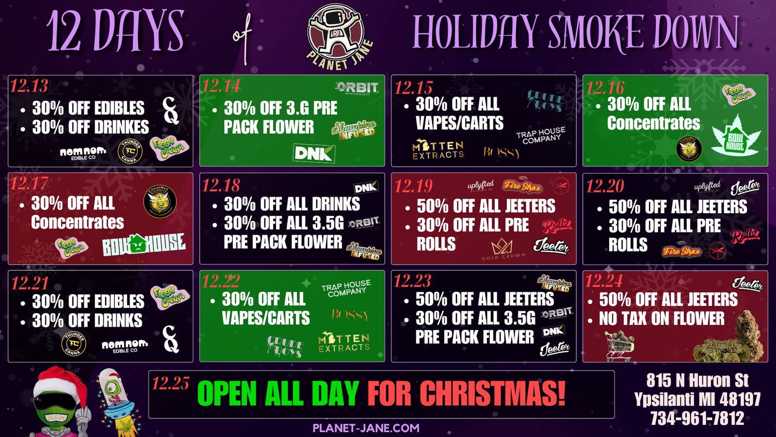Planet Jane - The Only Place To Get Yours Planet Jane's 12 Day Holiday Smoke Down