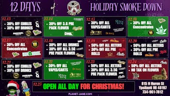 Planet Jane - The Only Place To Get Yours Planet Jane's 12 Day Holiday Smoke Down