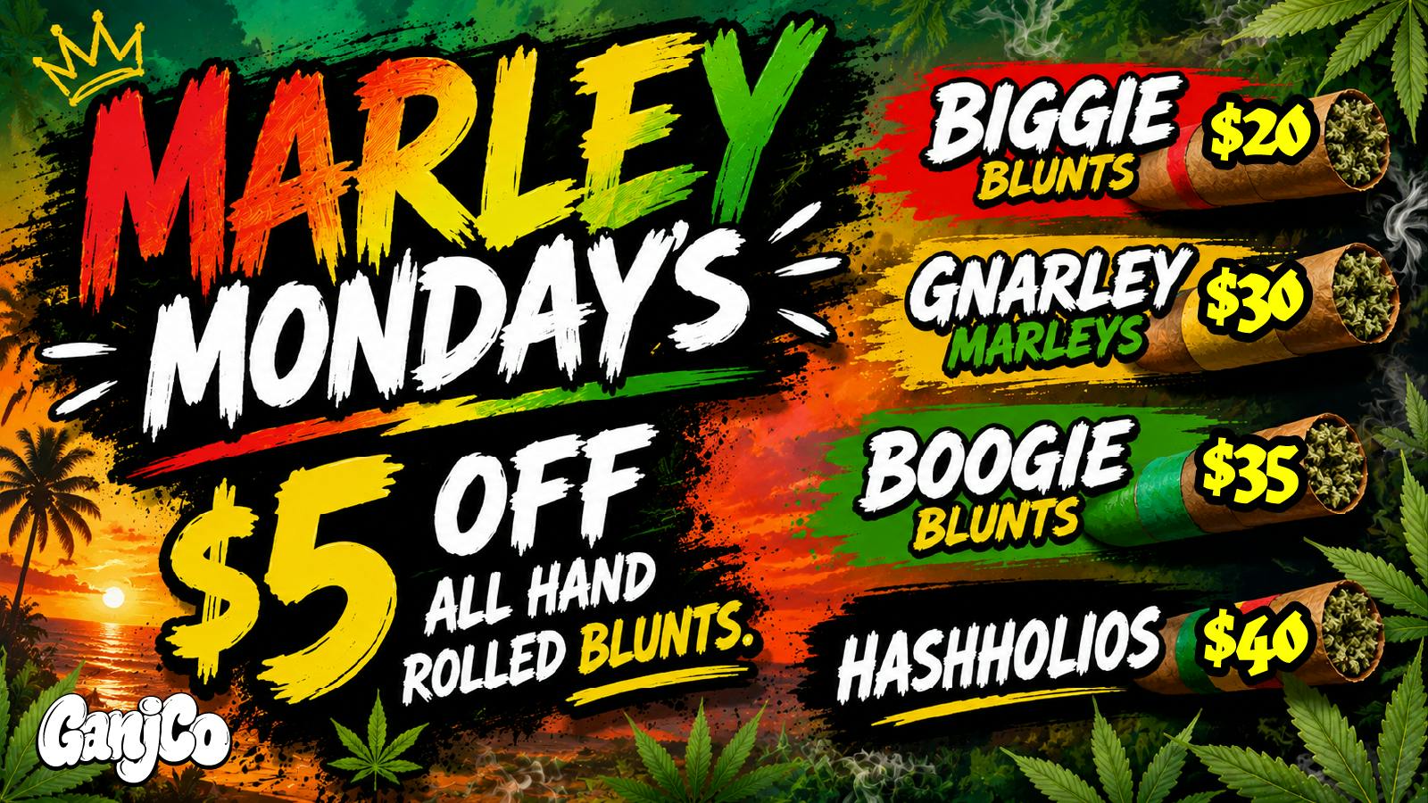 GanjCo $5 Off All Hand Rolled Joints!!