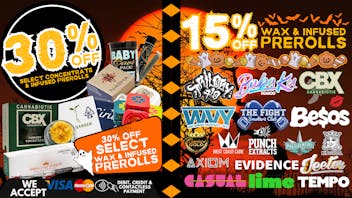 South Bay Canna Clinic 30% OFF WAX & INFUSED PREROLLS EVERY SATURDAY