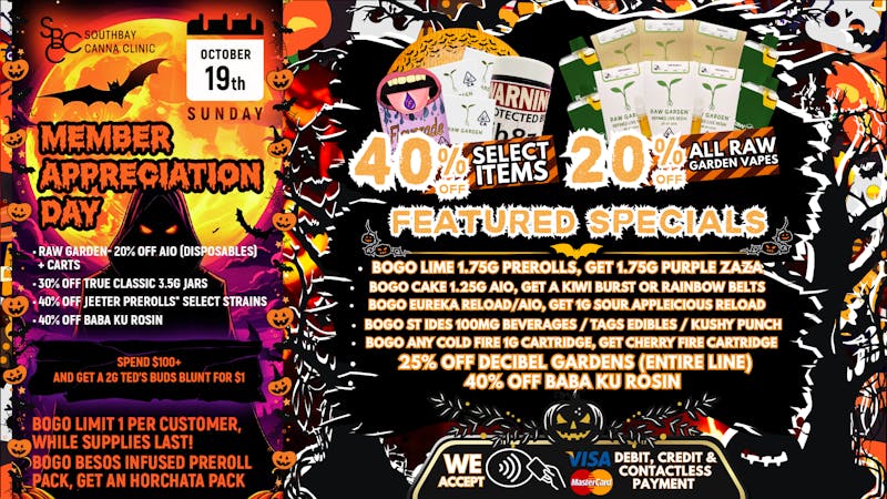 South Bay Canna Clinic 40% OFF MEMBERS APPRECIATION DAY