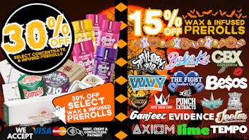 South Bay Canna Clinic 30% OFF WAX & INFUSED PREROLLS EVERY SATURDAY