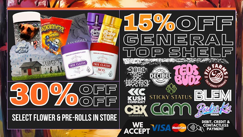 South Bay Canna Clinic 30% OFF SELECT FLOWER & PREROLLS EVERY THURSDAY