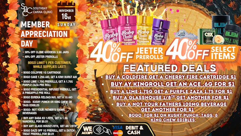 South Bay Canna Clinic 40% OFF EVERY 3RD SUNDAY