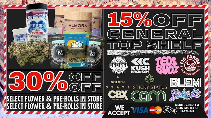 South Bay Canna Clinic 30% OFF SELECT FLOWER & PREROLLS EVERY THURSDAY