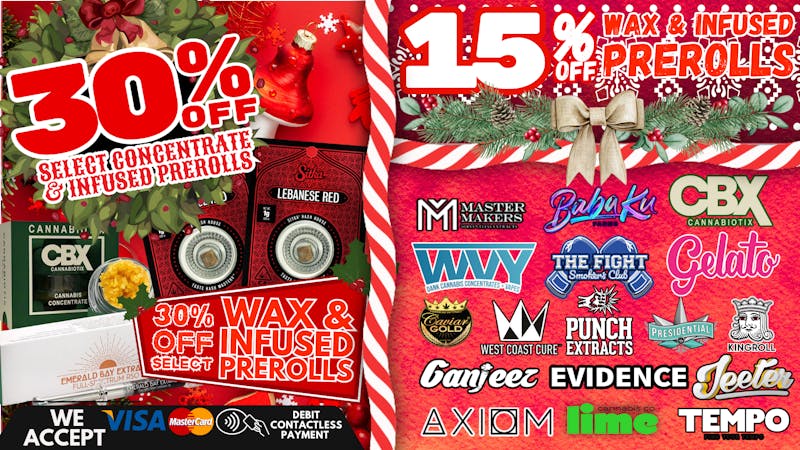 South Bay Canna Clinic 30% OFF WAX & INFUSED PREROLLS EVERY SATURDAY