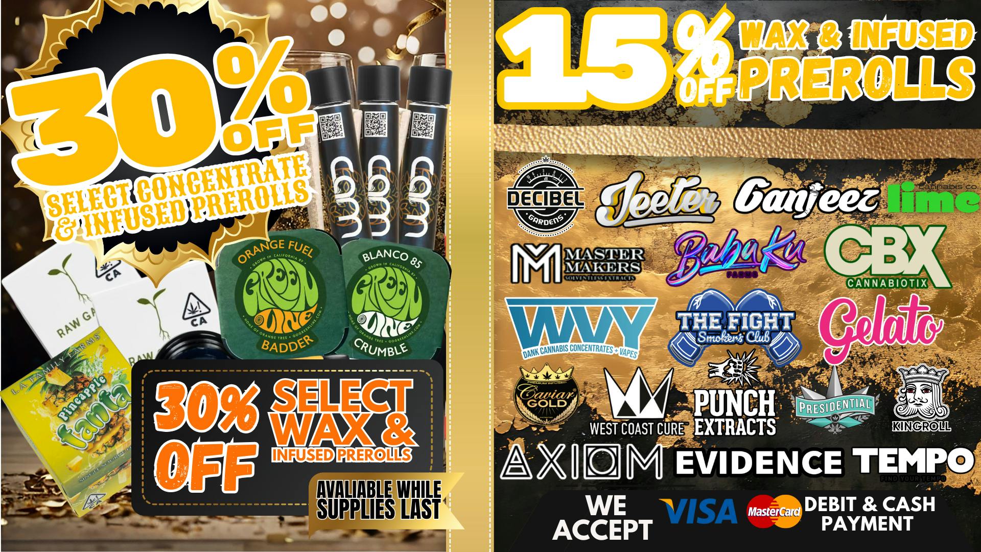 South Bay Canna Clinic 30% OFF WAX & INFUSED PREROLLS EVERY SATURDAY