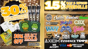 South Bay Canna Clinic 30% OFF WAX & INFUSED PREROLLS EVERY SATURDAY