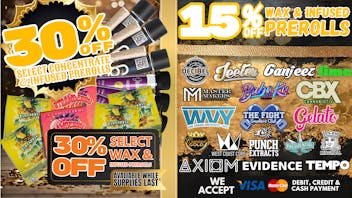 South Bay Canna Clinic 30% OFF WAX & INFUSED PREROLLS EVERY SATURDAY