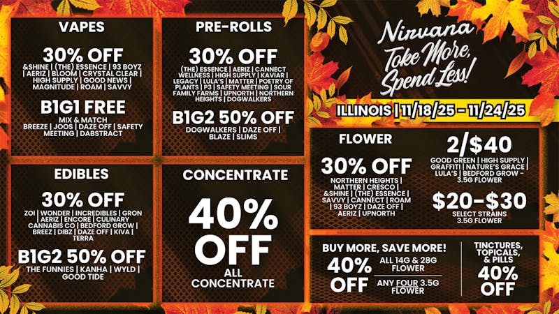 Nirvana Dispensary - Mount Carmel NIRVANA: 2/$40 8th available! Select Brands