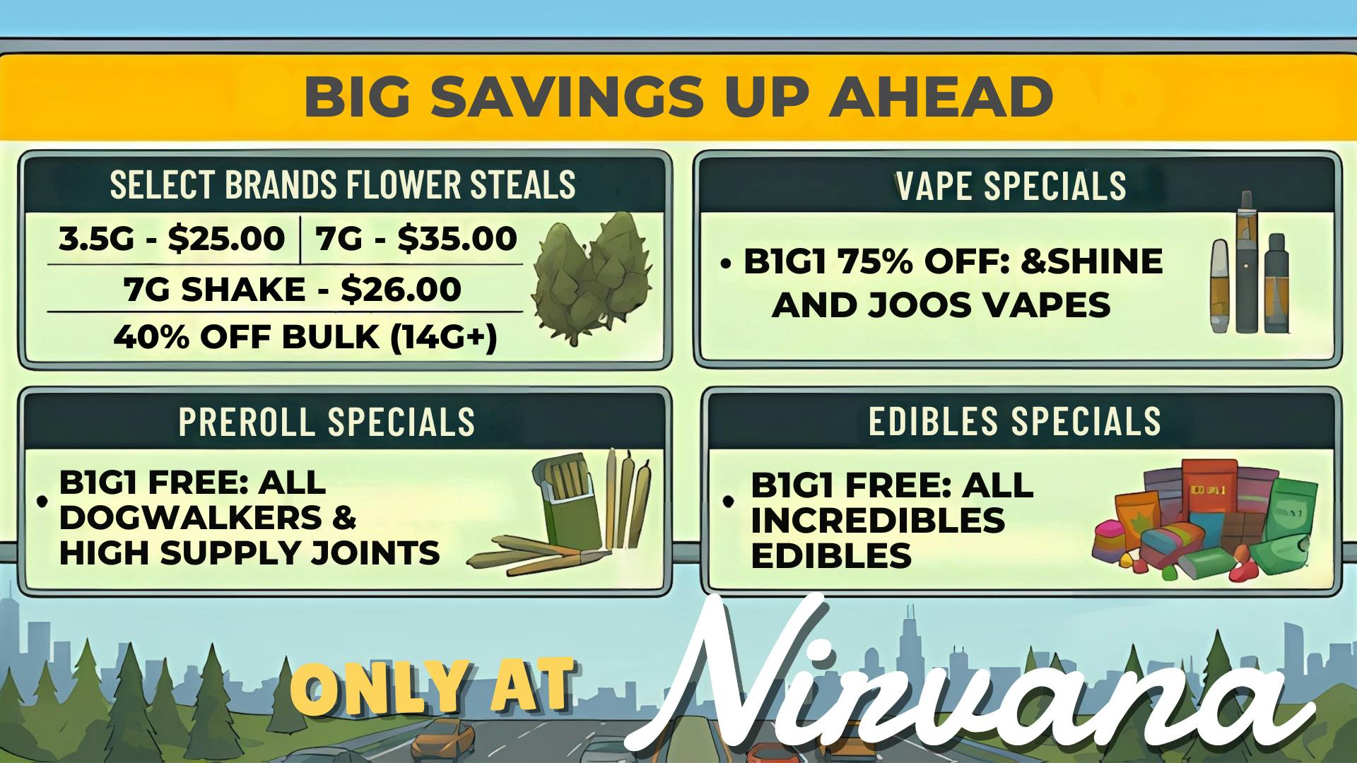 Nirvana Dispensary - Lake Zurich NIRVANA: B1G1 SELECT ITEMS!