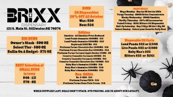 Brixx OCTOBER DAILY DEALS AND SPECIALS!!