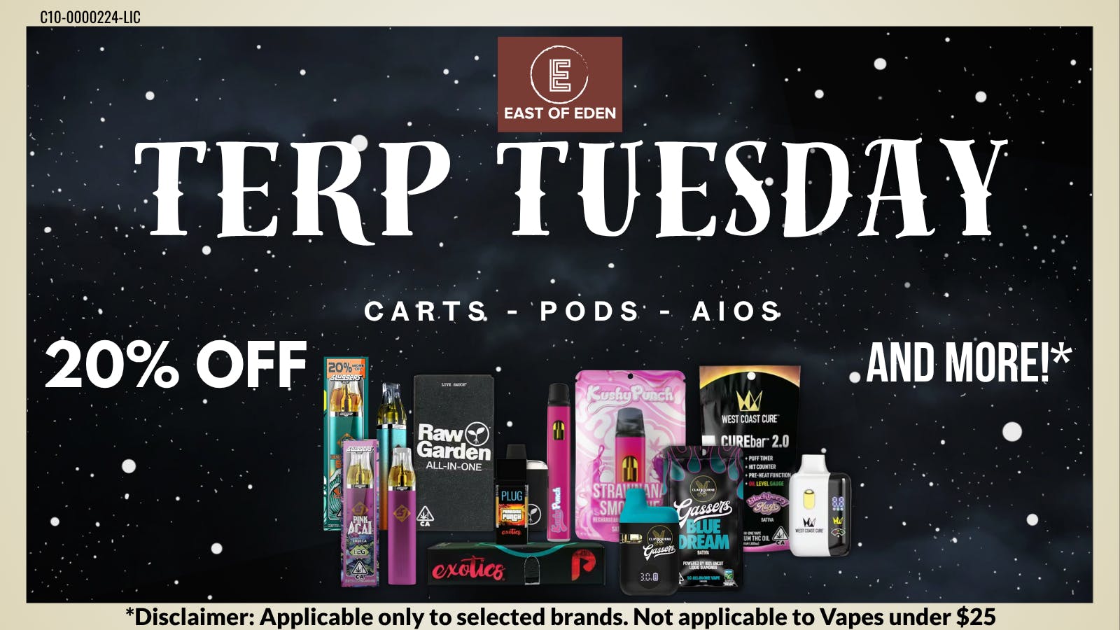 East of Eden Cannabis Co. Terp Tuesdays, at East of Eden!