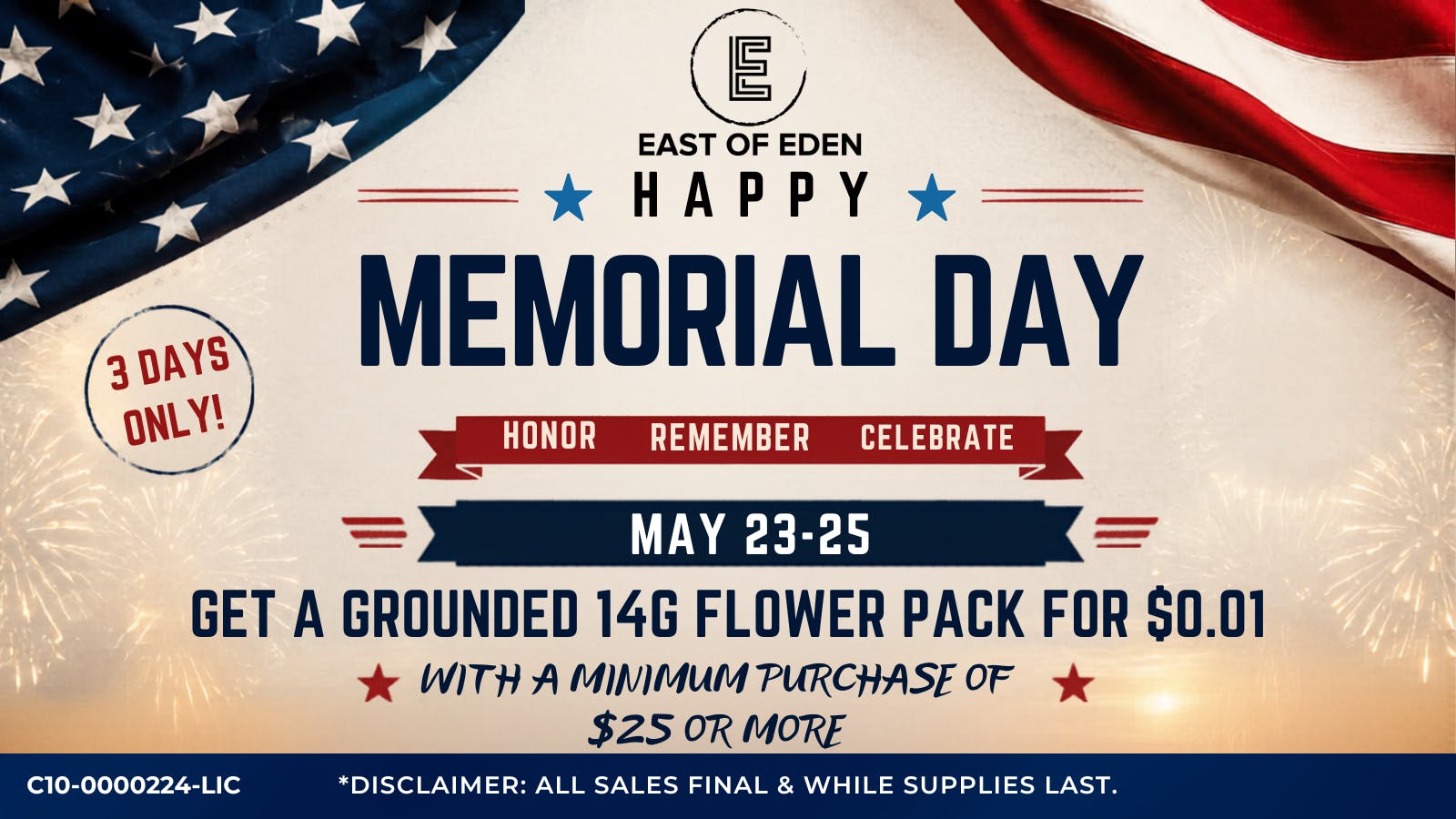 East of Eden Cannabis Co. Celebrate Memorial Day Weekend at East of Eden!