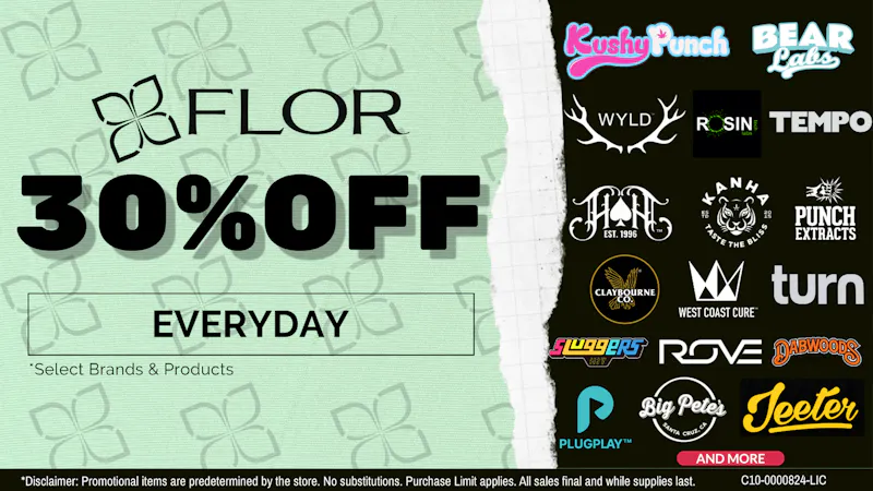 FLOR Shop 50+ Brands at 30% Off.