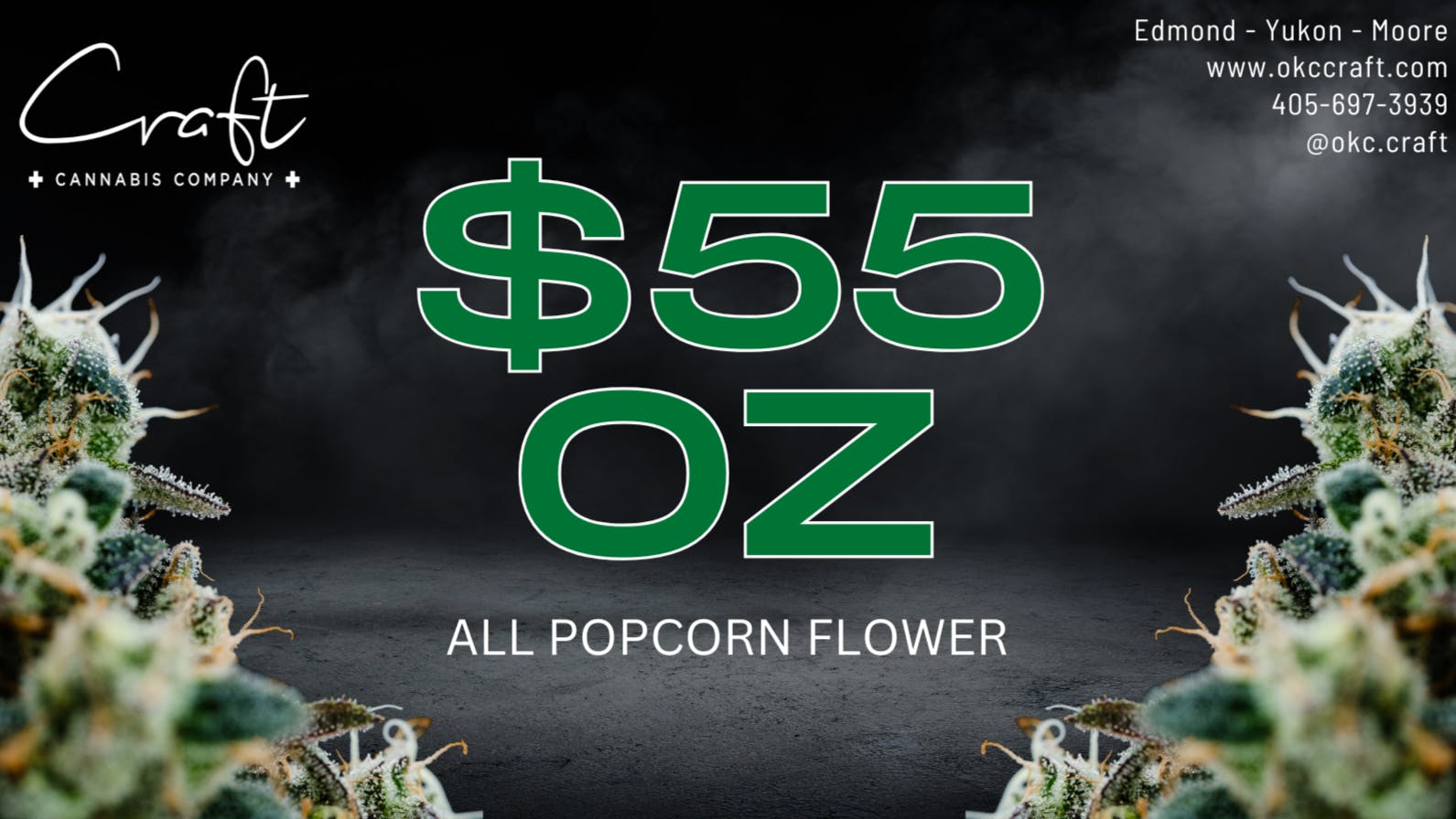 Craft Cannabis Company - Moore Popcorn Saturday - $55/oz Popcorn Flower
