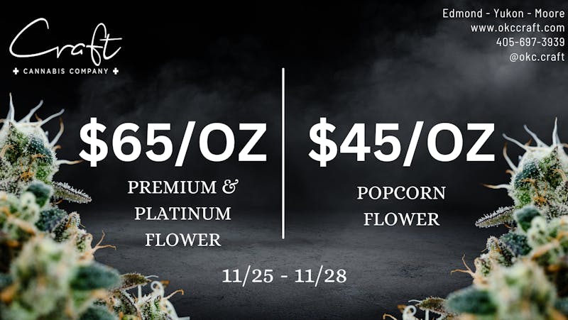Craft Cannabis Company - Yukon $65/OZ PREMIUM & PLATINUM $45/OZ POPCORN FLOWER