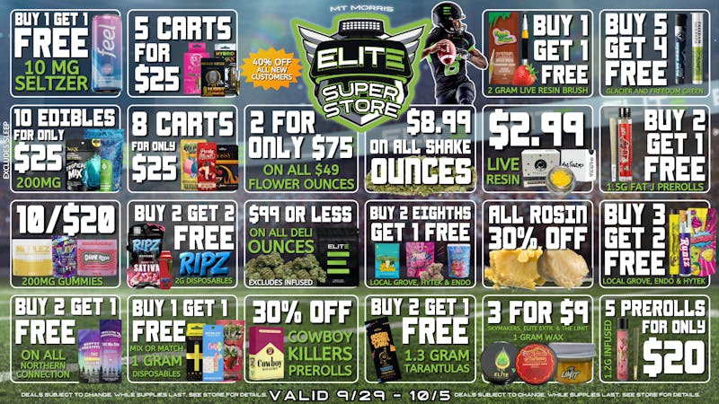 Elite Cannabis - Mt. Morris - Recreational MT MORRIS! CLICK HERE FOR DAILY DEALS!
