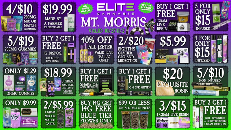 Elite Cannabis - Mt. Morris - Recreational MT MORRIS! CLICK HERE FOR DAILY DEALS!💚
