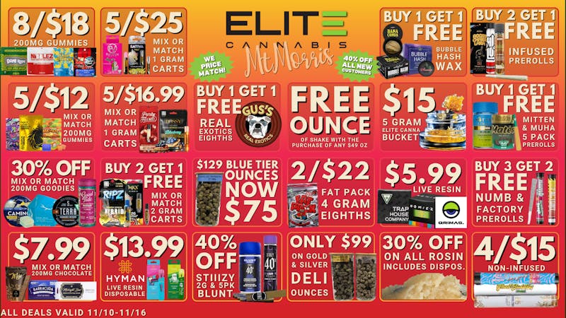 Elite Cannabis - Mt. Morris - Recreational MT MORRIS! CLICK HERE FOR DAILY DEALS!💚