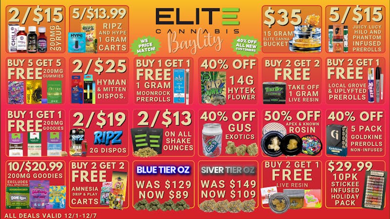 Elite Cannabis - Bay City BAY CITY! CLICK HERE FOR DAILY DEALS