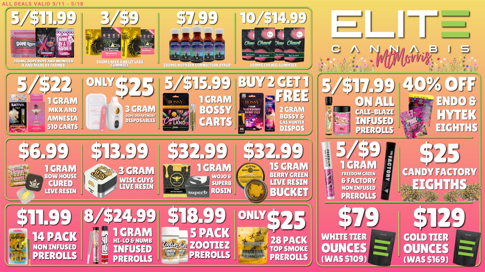 Elite Cannabis - Mt. Morris - Recreational CLICK HERE FOR DEALS!