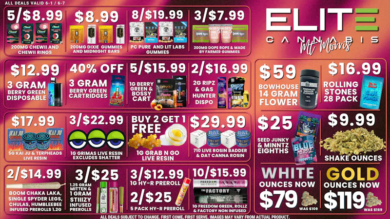 Elite Cannabis - Mt. Morris - Recreational CLICK HERE FOR DEALS!
