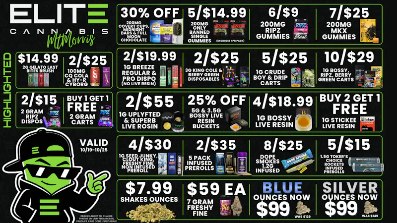 Elite Cannabis - Mt. Morris - Recreational CLICK HERE FOR DEALS!