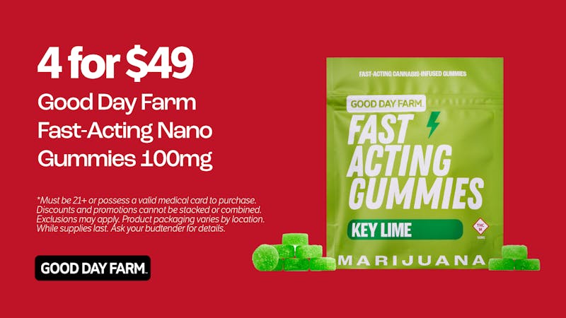 Good Day Farm - Independence 4 for $49 GDF Fast Acting Nano Gummies 100mg