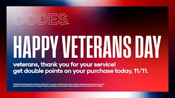 Codes - Jefferson City Veterans, THANK YOU! Get Double Points today!