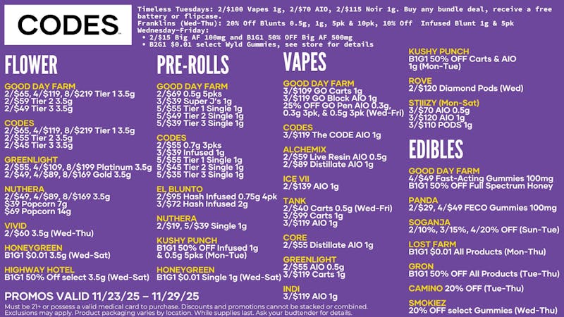 Codes - Osage Beach Spark Your Holiday with deals at CODES!