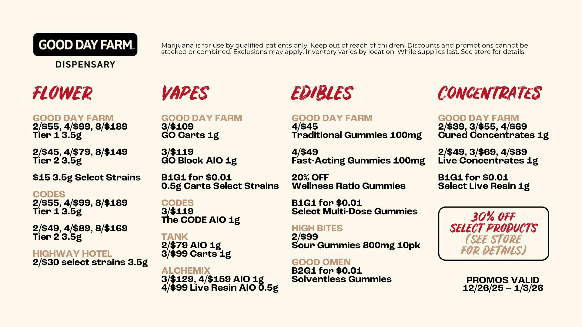 Good Day Farm - Cantrell Weekly Savings for Arkansas Patients