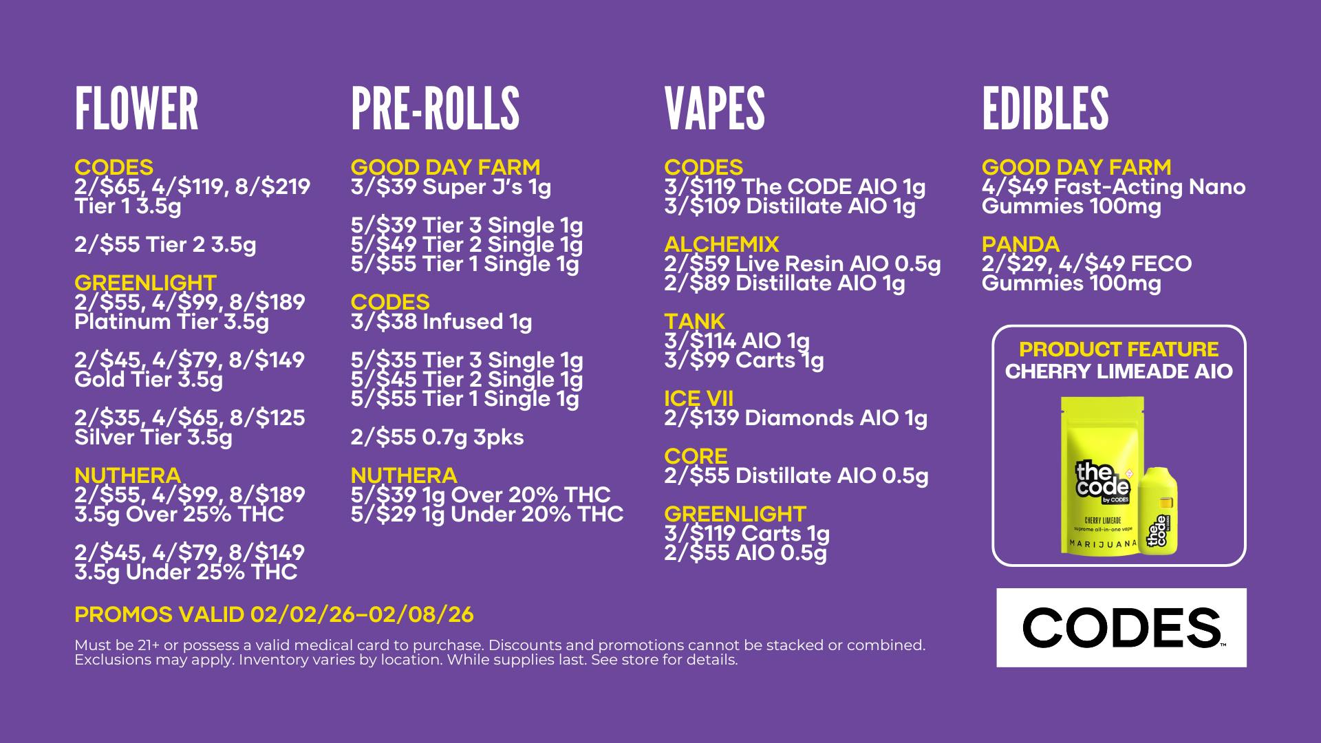 Codes - Jackson Your Weekly Drop, Dialed In