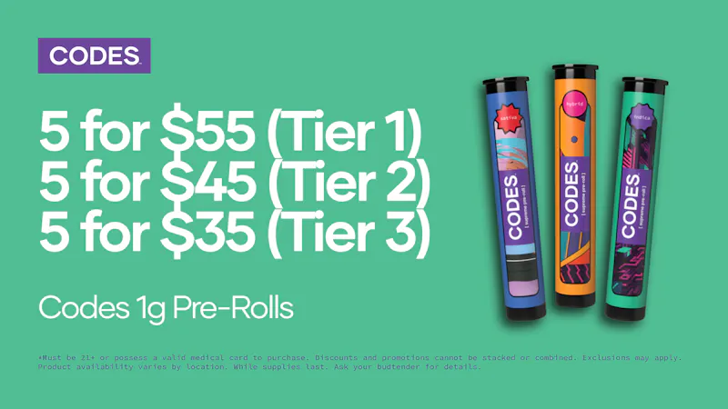 Codes - Osage Beach Buy More, Save More | CODES 1g Pre-Rolls