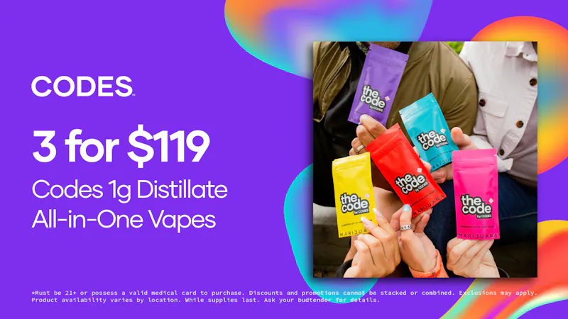 Codes - Jefferson City 3 for $119 | Codes 1g Distillate All-in-One Vapes