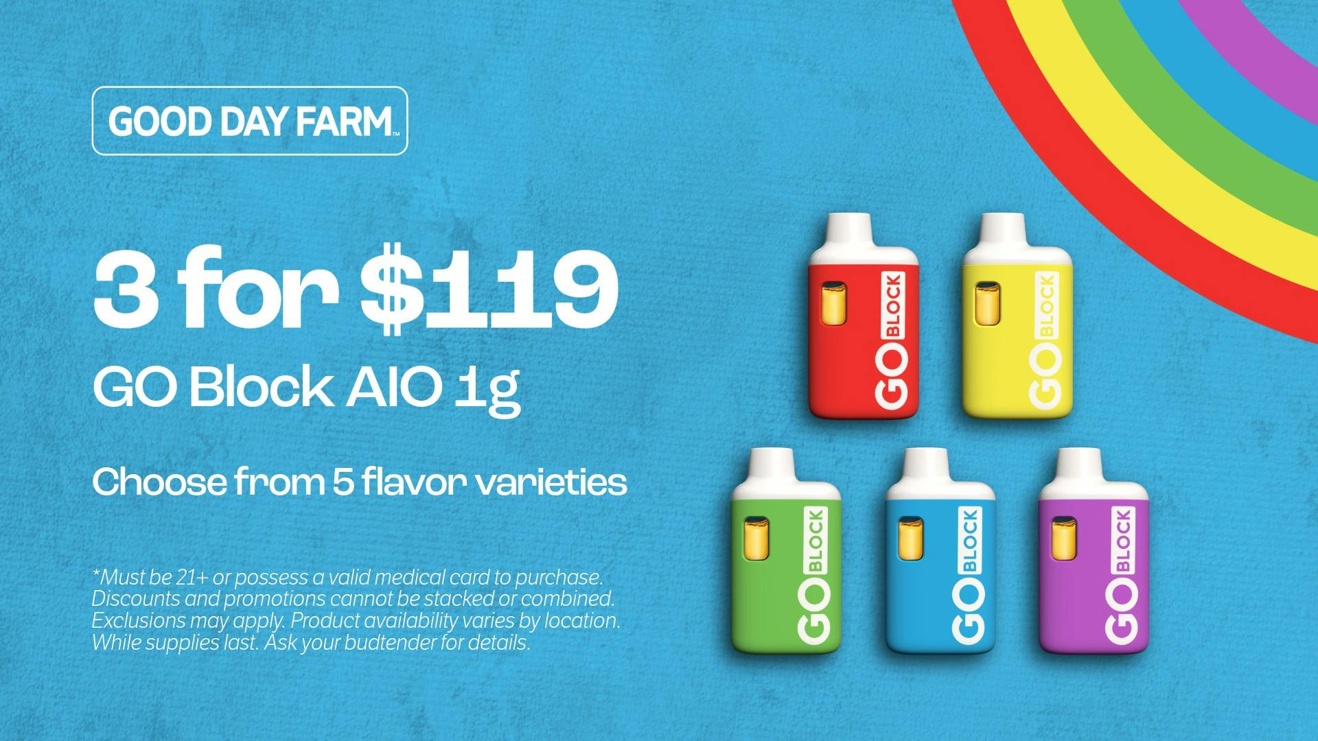 Good Day Farm - Kennett 3 for $119 | GDF Go Block 1g All-in-One Vapes