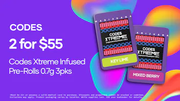 Codes - Sedalia 2 for $55 CODES Xtreme Infused Pre-roll 0.7g 3pks