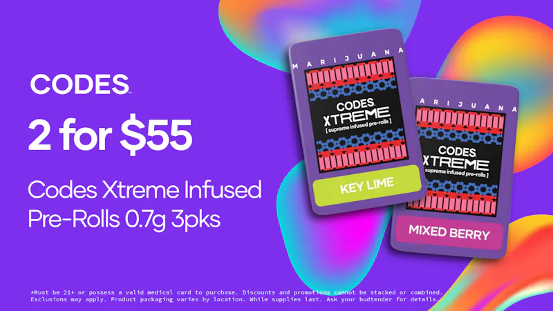 Codes - Osage Beach 2 for $55 CODES Xtreme Infused Pre-roll 0.7g 3pks