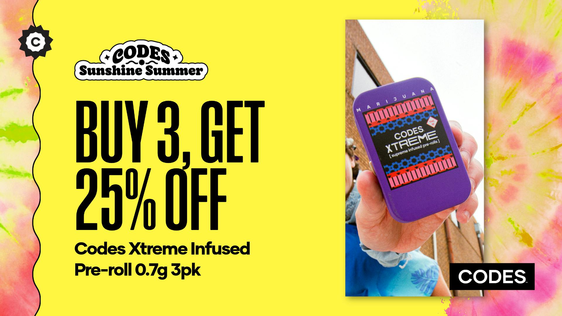 Codes - Sedalia XTREME Savings on Codes Infused 3pk Pre-Rolls!