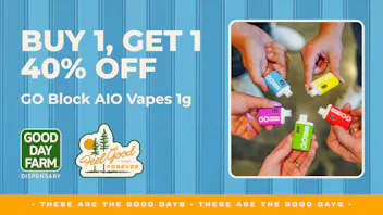Good Day Farm - Clayton BUY 1, GET 1 40% OFF | GDF Go Block AIO Vapes 1g